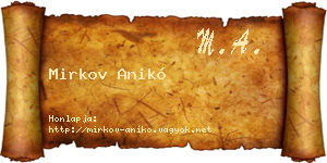 Mirkov Anikó névjegykártya